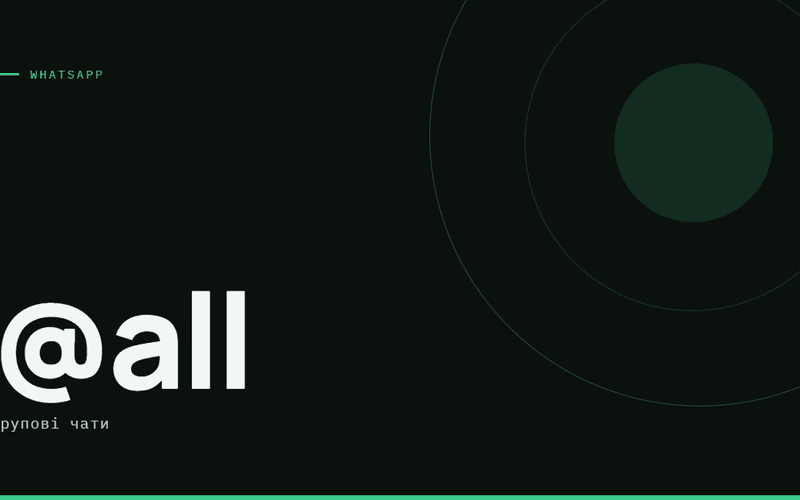 AI-ілюстрація: WhatsApp @all — групові чати.