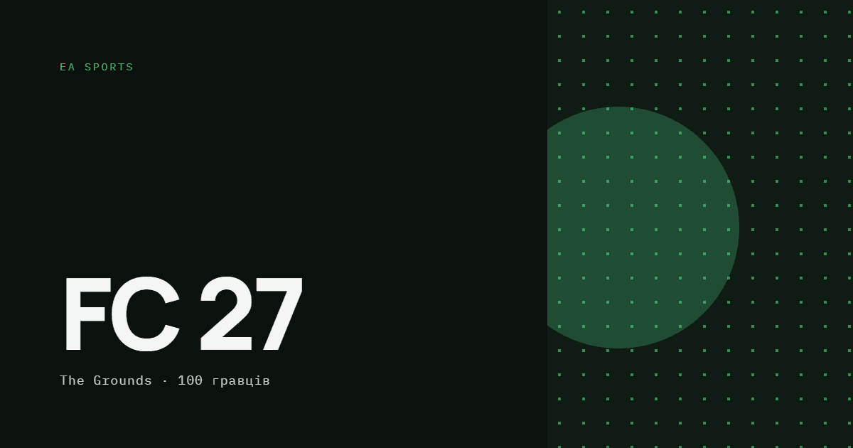 AI-ілюстрація: EA Sports FC 27 — The Grounds, 100 гравців.